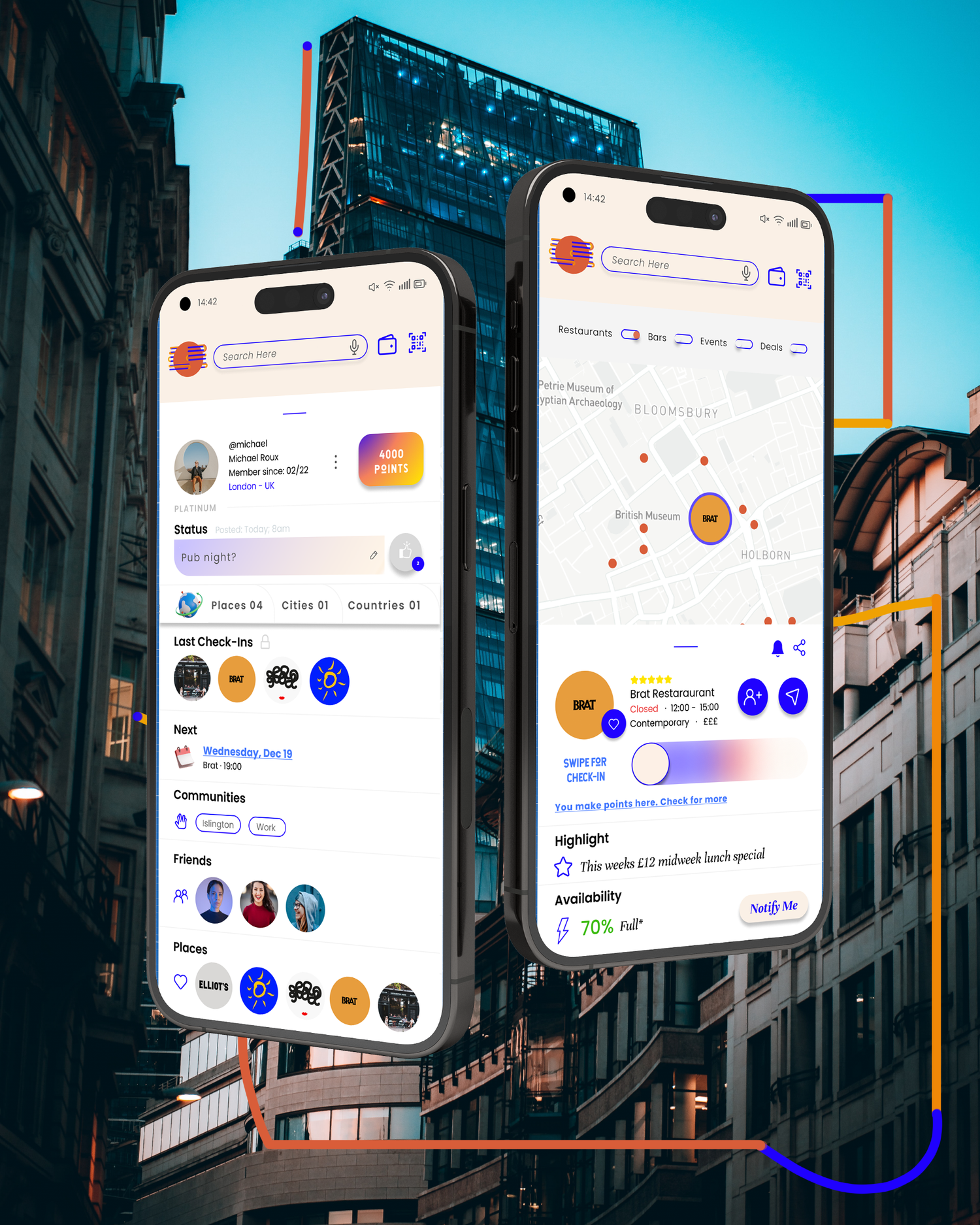 Geometrik app shown over a London street